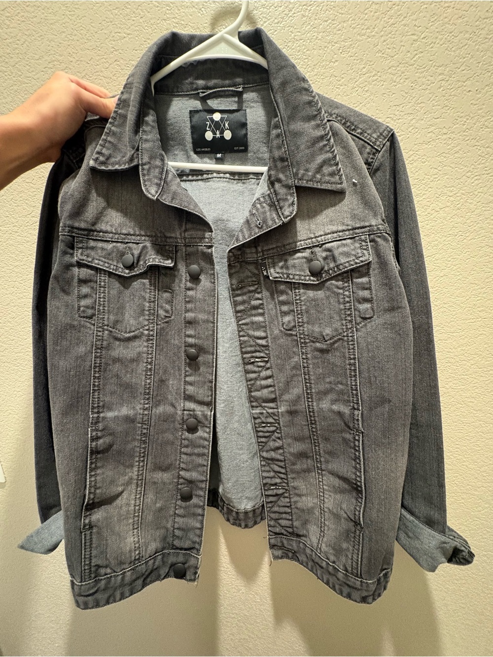 Zara Women's Gray Denim Trucker Jacket